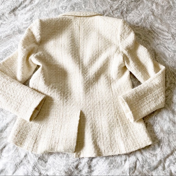 VERONICA BEARD Cutaway Dickey Tweed Jacket 10 Ivory NEW NWOT - Picture 10 of 11